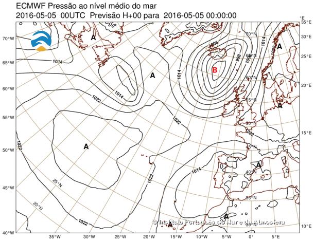 Estação Meteorológica Aeronáutica Pressão, velocidade e direção do vento 3 Reunindo-se todas as observações num mapa têm-se a carta sinótica, que representa uma fotografia do estado atmosférica de