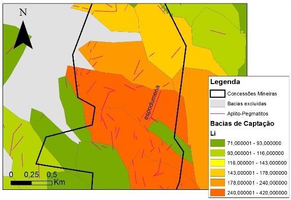 FCUP Abordagem multidisciplinar às mineralizações de Lítio no Campo Aplito-Pegmatítico do Barroso -Alvão, Norte de Portugal 87 correspondente à bacia com elevados teores de lítio, na parte mais a