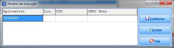 Depois, na área mais central do formulário onde há Aplicativo Lic. UID e CNPJ, é necessário colocar os dados da licença.