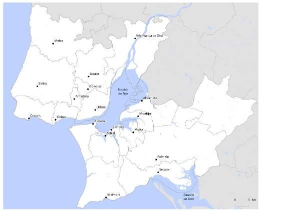 A Área Metropolitana de Lisboa A AMTL Abrange uma área constituída por 18 municípios, com 3.015,2 km 2, e na qual residem 2.821.699 habitantes (2011) - 72,4% na AML Norte (2.042.