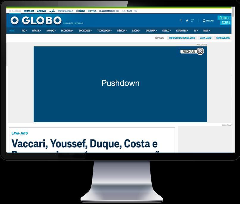- Welcome Ad nas internas site do O Globo - Pushdown na