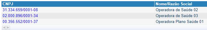 A clicando na palheta Operadora de Saúde o programa permite o acesso a todas as operadoras já cadastras e ainda, permite o cadastramento de novas operadoras.