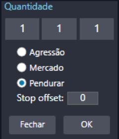 Agressão: Melhor comprador ou melhor vendedor. Nesta opção é possível comprar no menor preço de venda e vender no maior preço de compra.