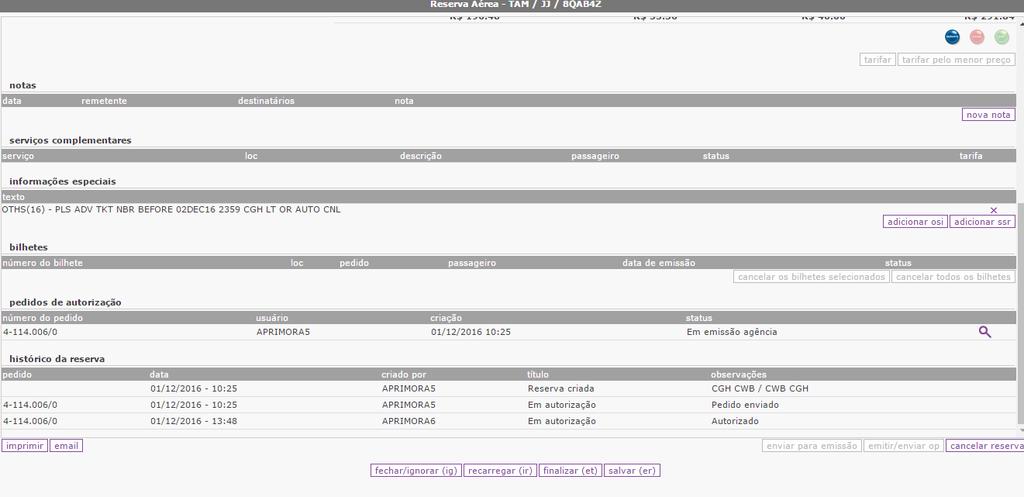 //NOTAS Registre a comunicação entre sua empresa e a agência de viagens através da troca de informações