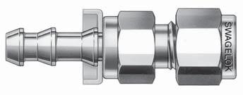 18 Mangueiras Conexões para Mangueira Push-On de Uso Geral Selecione um código básico para pedido e acrescente SS para aço inox 316 ou B para latão.