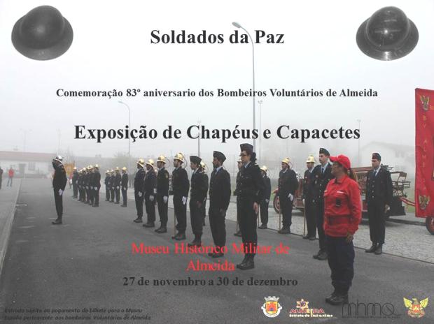 Exposição temporária: Soldados da paz - Exposição de chapéus e capacetes.