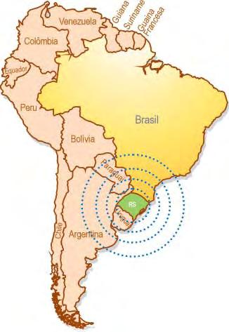 O Estado do Rio Grande do Sul O Rio Grande do Sul está situado na parte mais meridional do Brasil, ocupa pouco mais de 3% do território brasileiro e abriga 6% da população.