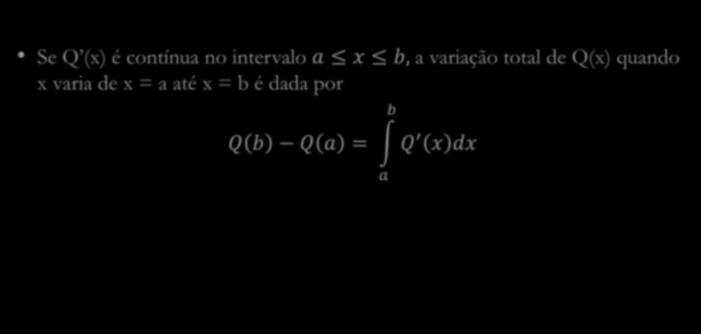 de Q(x) quando x varia de x = a até