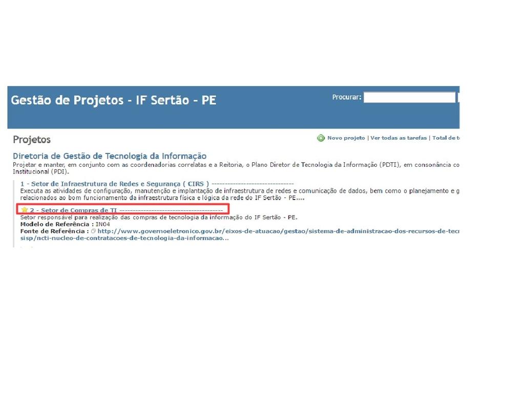 para o projeto no canto superior direito, conforme figura 6.