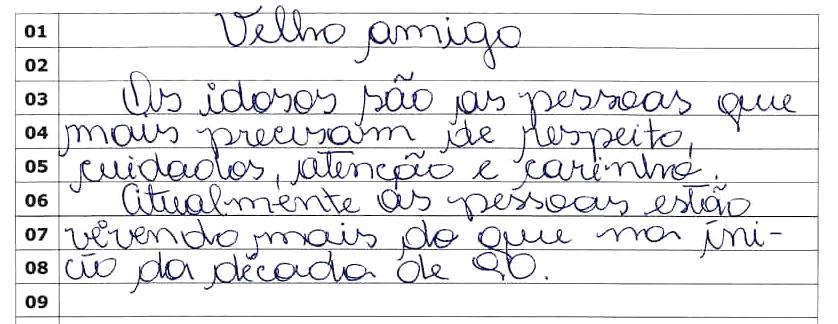 Somando os dois parágrafos e o título, esse texto apresenta apenas 7 (sete) linhas escritas.