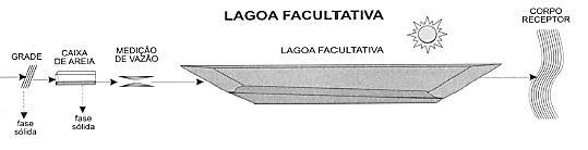 Tratamento Secundário Lagoas facultativas Tempo de permanência de vários dias O oxigênio requerido pelas bactérias na coluna d água