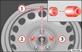 Para afrouxar os parafusos de roda, utilize apenas a chave de roda pertencente ao veículo. Encaixe a chave de rodas no parafuso, até ao máximo Fig. 83.