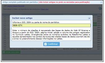 utilizado para inserir artigos publicados em revistas científicas que