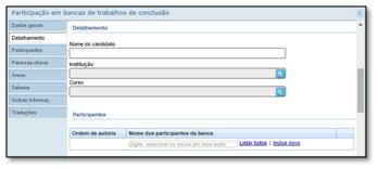 do estudante e/ou pesquisador como membro (interno ou externo) de bancas de avaliação de trabalho de