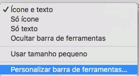 Para alterar as opções predefinidas de um botão Exportar, clique continuamente no mesmo até que o menu Opções seja apresentado. Mova o cursor para o menu Opções para abrir.