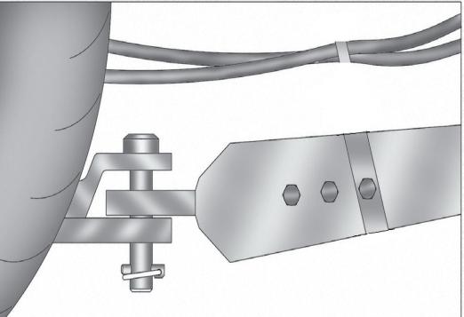 Preparação da máquina PHX Mais - CR Para realizar o acoplamento da máquina ao trator, gire o fuso regulador () até que a ponteira da tração esteja na mesma altura da barra de tração do trator.