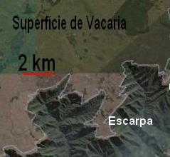 Fig. 3. 16 Superfície Cimeira Vacaria esculpida em rochas ígneas vulcânicas, riolítos e basaltos. Planalto dos Campos Gerais, São Francisco de Paula, RS.