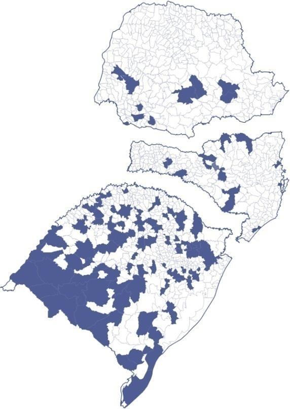 Localização das Lojas Região sul Cidades com 10 mil habitantes ou mais Logística