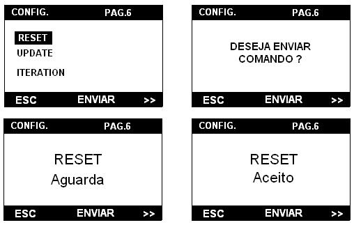 Modo Opção Função CONFIG MCM UPDATE O número de iterações do sistema no modo UPDATE é visível no campo correspondente através do comando ITERATION.