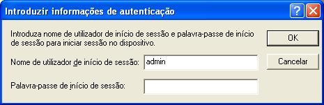 Ira aparecer uma janela de autenticação.