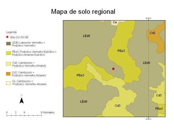 Figura 9: Localização do sítio em relação aos solos da região.