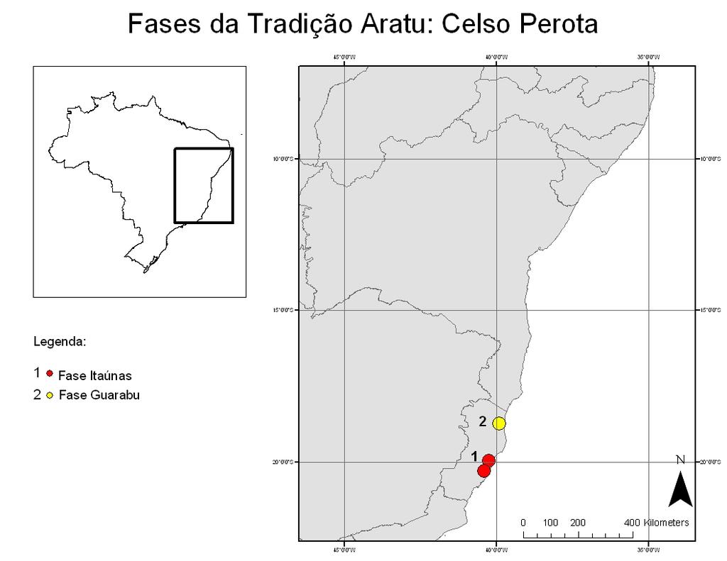 Figura 3: Localização geral das Fases definidas por Perota. Autor: Juliana Soares 2.3.4. A fase Sapucaí Identificada pelo também pesquisador do PRONAPA, Ondemar F.