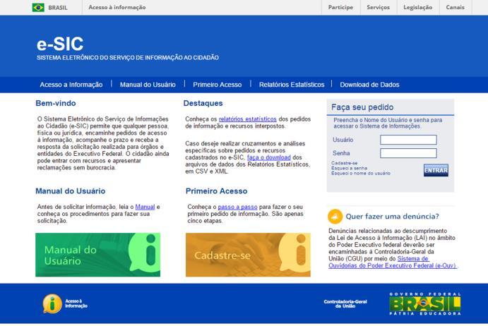 TRANSPARÊNCIA PASSIVA e-sic Sistema para solicitação de