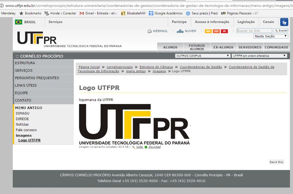 browser de busca: Logomarca da UTFPR Link