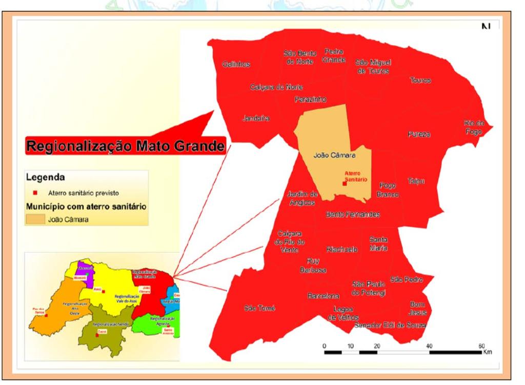 261 Figura 8. Proposta de regionalização para o Mato Grande. Fonte: PEGIRS/RN (2012).