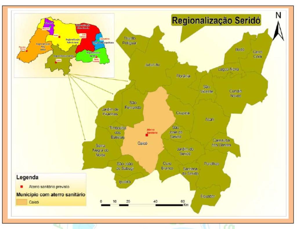 255 Figura 2. Proposta de regionalização para o Seridó. Fonte: PEGIRS/RN (2012).