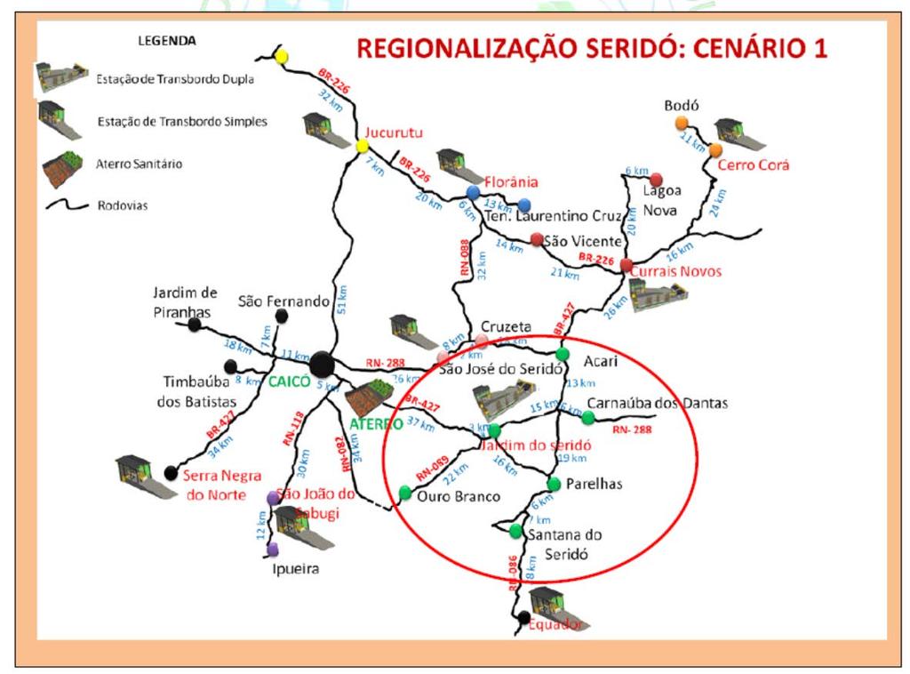 256 Anais do Congresso Brasileiro de Gestão Ambiental e Sustentabilidade - Vol. 3: Congestas 2015 Figura 3. Regionalização Seridó - Transporte.