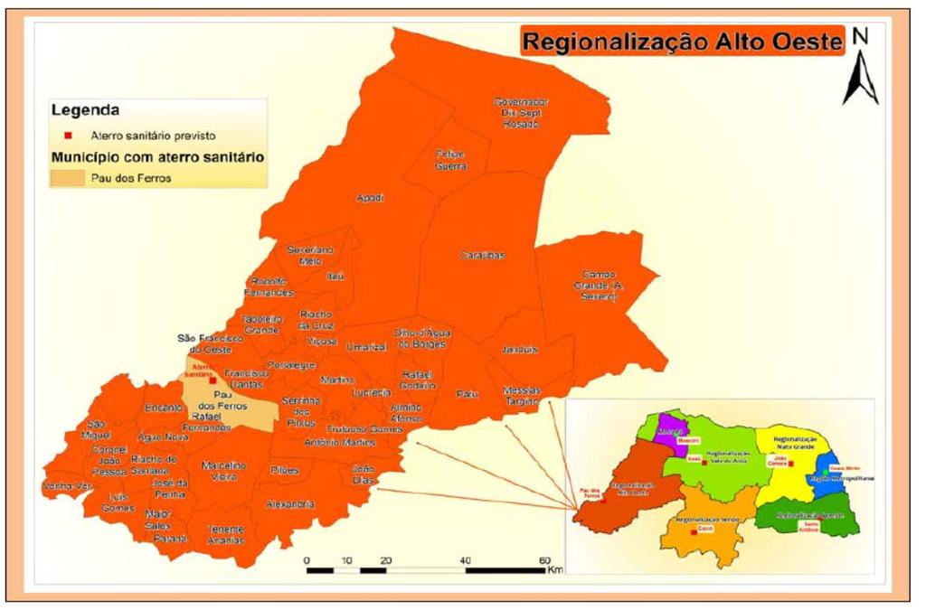 257 Figura 4. Proposta de regionalização para o Alto Oeste. Fonte: PEGIRS/RN (2012).