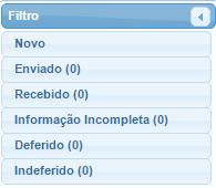 ACOMPANHAMENTO DE UM RECURSO O sistema oferece o acompanhamento de toda a tramitação do recurso, que pode ser visto no campo filtro. Situações: Enviado Todos os recursos cadastrados.