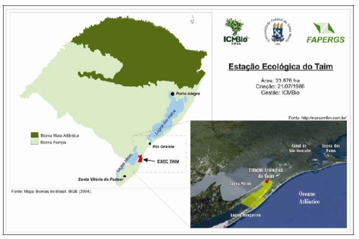 de Conservação Federal mais ao Sul do território brasileiro, e segundo a Fundação Zoobotânica do Estado do Rio Grande do Sul (FZBRS, 2012), a ESEC localiza-se dentro do Bioma Pampa, em litoral