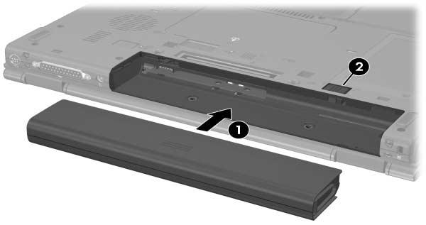 Energia Para remover a bateria principal: 1. Vire o computador para baixo com o compartimento da bateria voltado para você. 2.