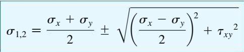 Tensões Principais e Tensão de Cisalhamento Máxima
