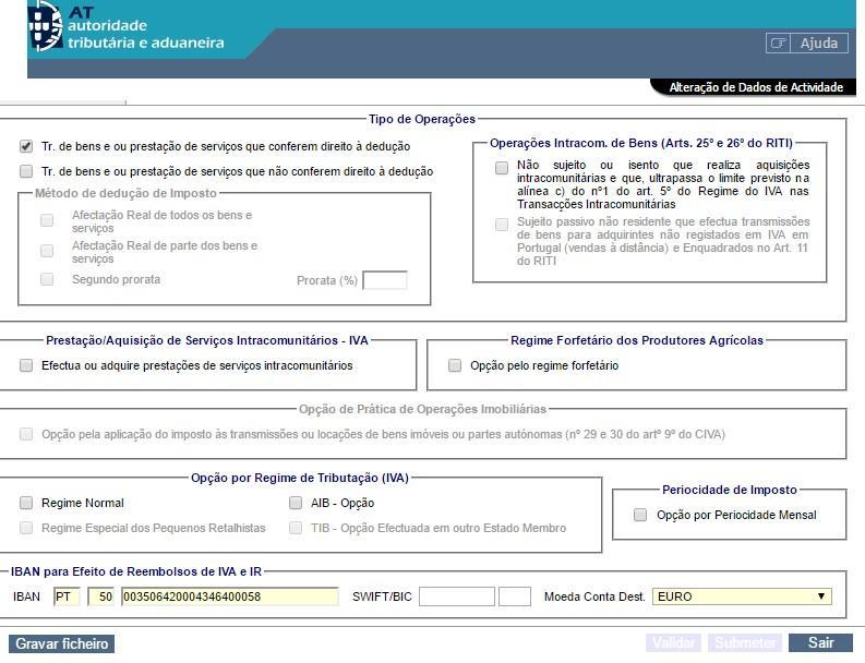 4 Separador Operações IVA Não esquecer de colocar o