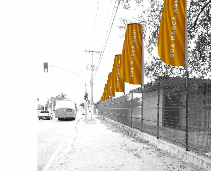 ÁREA EXTERNA BANNER EXTERNO Banners sequenciais que permitem uma comunicação de impacto e com ótima memorização para seu público-alvo; Localizados na fachada principal do Pavilhão de Carapina, com