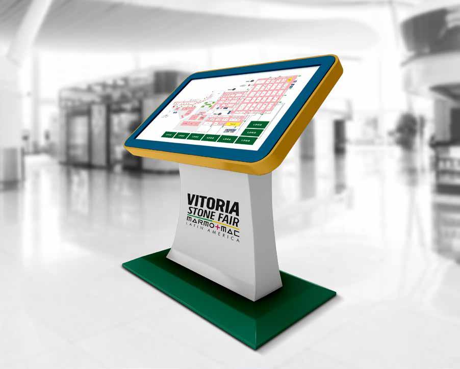 PAVILHÃO PLANTAS DE LOCALIZAÇÃO Inserção da sua logo nas Plantas de Localização da Vitória Stone Fair; Ferramenta de consulta quase