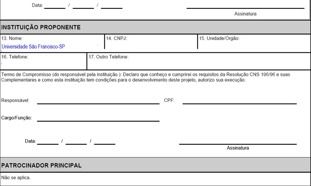 Submissão - 5. Outras Informações: Anexando a Folha d CAAE Certificado de Apresentação para Apreciação Ética.