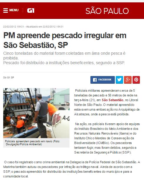 Projeto de Avaliação de Impactos Cumulativos 51 III.4.4. Pesca Fonte: http://g1.globo.