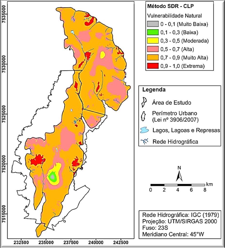 Áreas contaminadas Áreas contaminadas: vulnerabilidade natural de aquíferos Vulnerabilidade natural de aquíferos Área limite: Nível de município: aproximadamente 1,0 km 2 1:5.