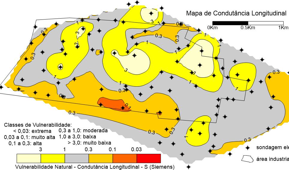 Geofísica aplicada: parâmetros de Dar Zarrouk (vulnerabilidade natural de aquíferos) Mapas de