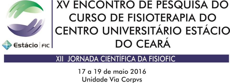 EO1 EO2 EO3 EO4 EO5 E06 E07 E08 E09 E10 E11 E12 E13 E14 E15 DIA 18 DE MAIO - Educação e Pesquisa em Fisioterapia 12:00 às 13:00hs PREVALÊNCIA DE FATORES DE RISCOS CARDIOVASCULAR EM OPERADORES DE