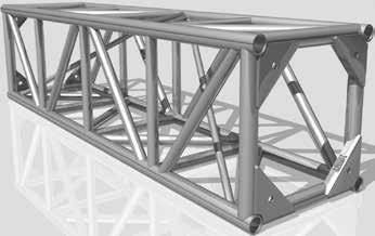 6351-T6 Carga máxima apoiada em uma coluna máxima de 16mts = 2500Kg Truss Q50-espress dobrável com