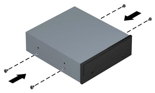 Substituir uma unidade de 5,25 polegadas NOTA: A HP não fornece uma unidade óptica de 5,25 polegadas opcional para este modelo de computador.