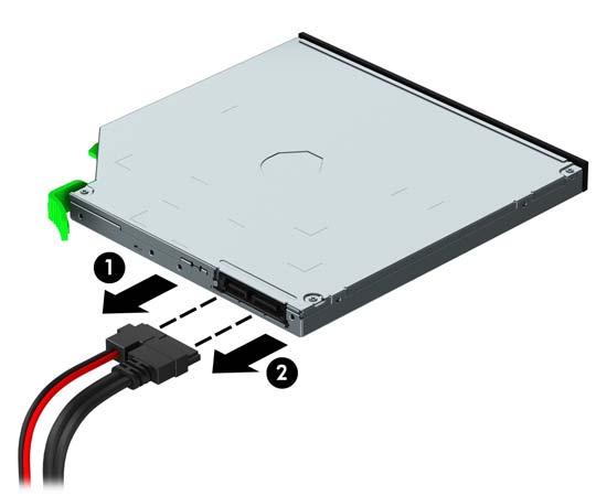 Remover uma unidade ótica fina de 9,5 mm CUIDADO: Todos os suportes amovíveis devem ser retirados de uma unidade antes de a remover do computador. 1.