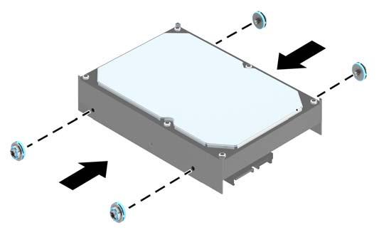 Instalar uma unidade de disco rígido de 3,5 polegadas ou 2,5 polegadas 1. Remova/desactive todos os dispositivos de segurança que impedem a abertura do computador. 2. Remova todos os suportes amovíveis, como discos compactos ou unidades flash USB, do computador.