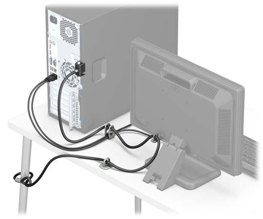 Segurança do painel frontal O painel frontal pode ser fixado na posição certa, instalando um parafuso de segurança fornecido pela HP. Para instalar o parafuso de segurança: 1.