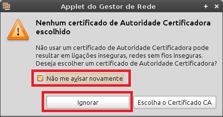 3. Ao clicar no Ligar abriu uma nova janela Applet do Gestor de Rede, na